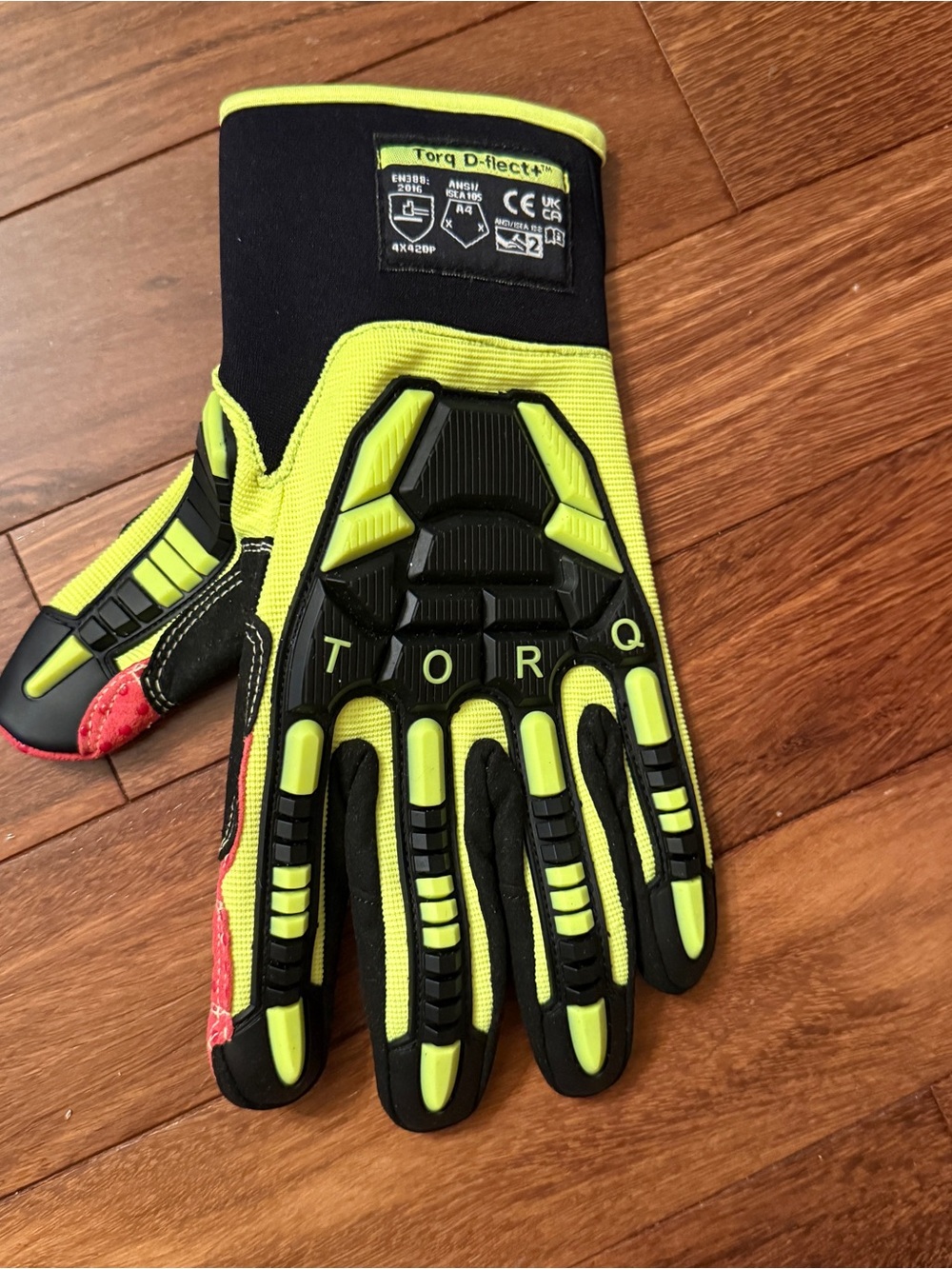 High-Visibility Work Gloves - Yellow, Black & Red Pack of 10 Size L NWT